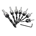 Yakamoz 7pcs HSS Countersink Drill Bits Set Screw Woodworking Chamfer Tool, 3-10mm