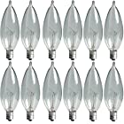GE Lighting Crystal Clear 40-Watt, 370/280-Lumen Bent Tip Light Bulb with Candelabra Base, 12-Pack 24782