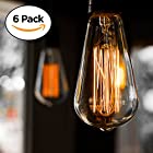 6-Pack Edison Light Bulb, Antique Vintage Style Light, Amber Warm, Dimmable (60w/110v)
